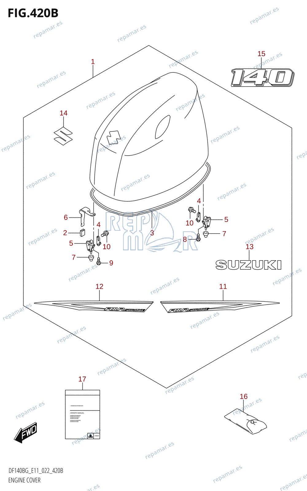 420B - ENGINE COVER (DF140BG,DF140BZG)