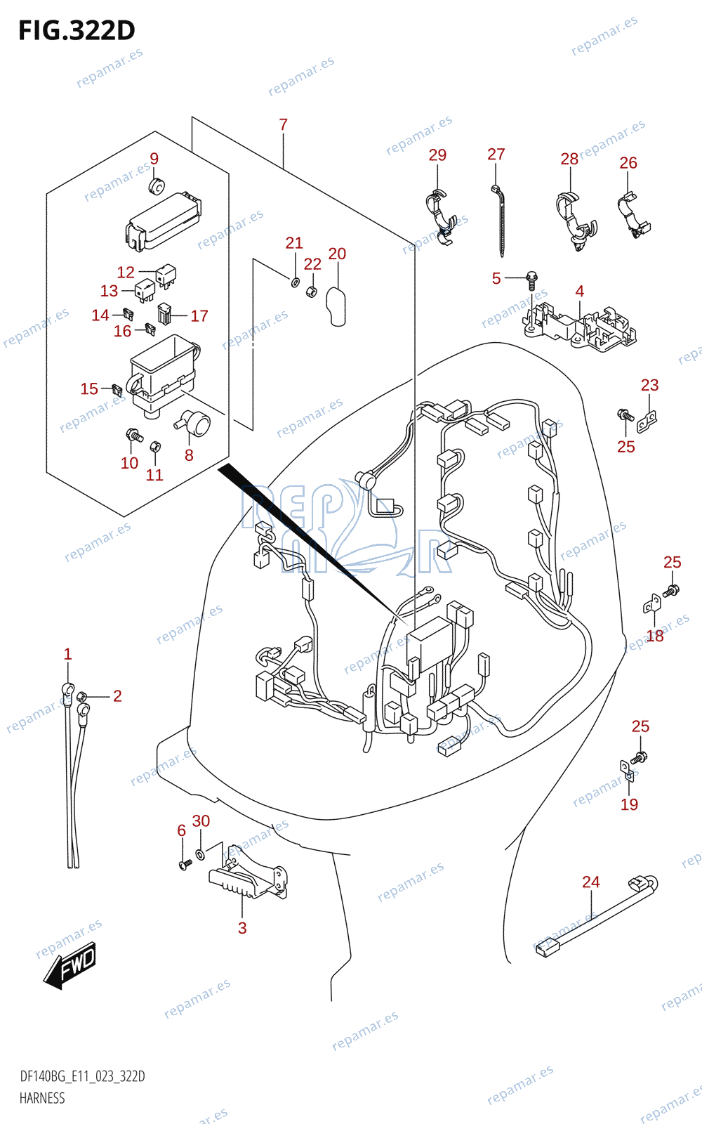 322D - HARNESS ((DF140BG,DF140BZG):(022,023))