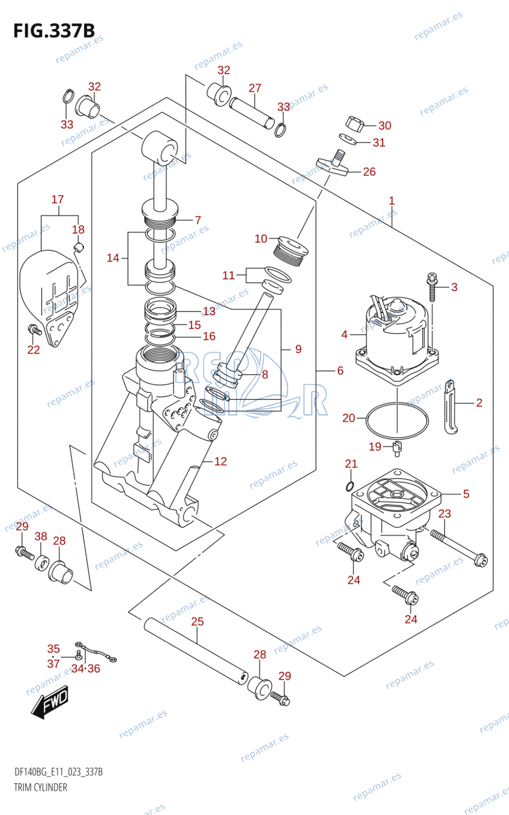 337B - TRIM CYLINDER ((DF140BG,DF140BZG):E11)