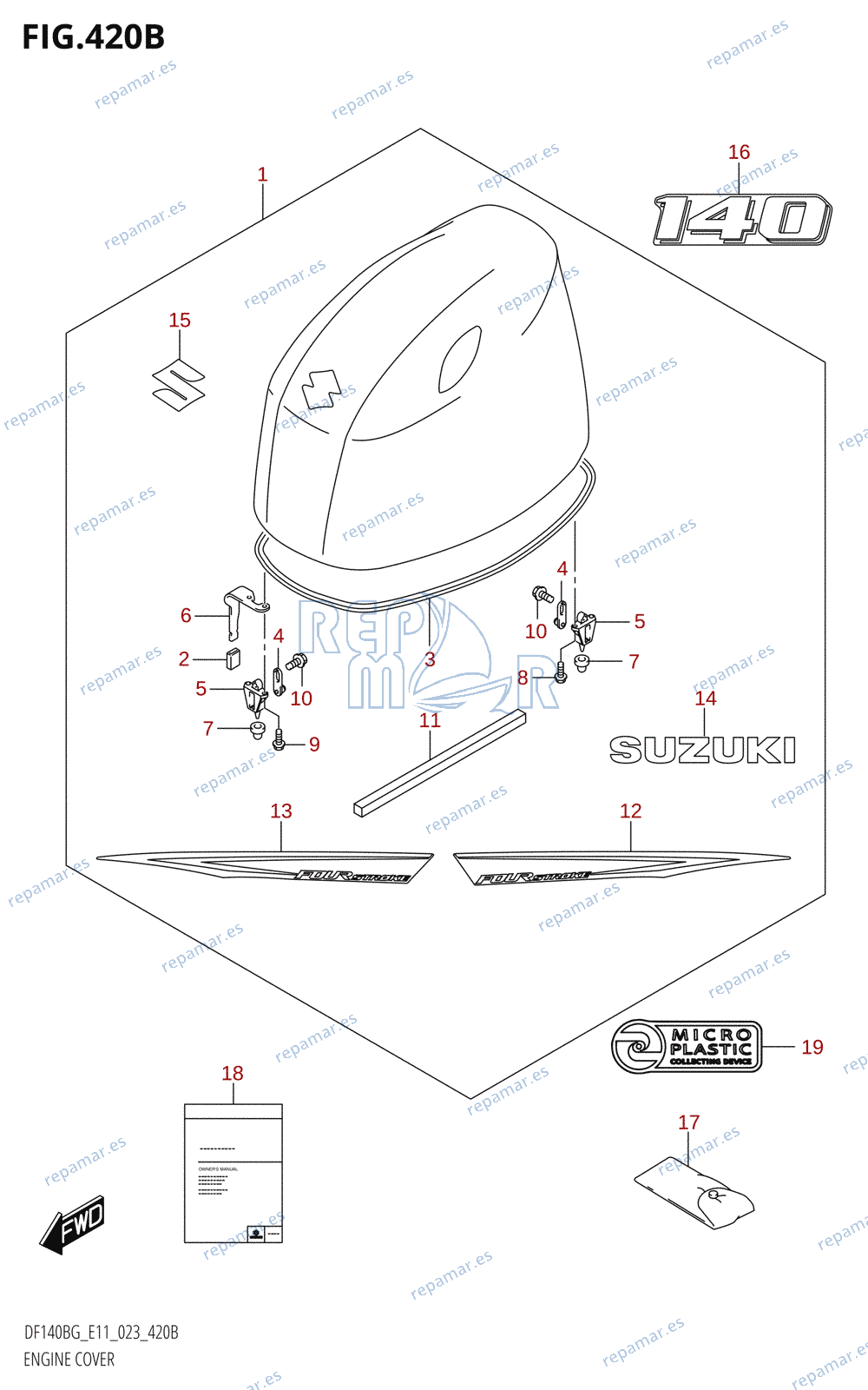 420B - ENGINE COVER (DF140BG,DF140BZG)