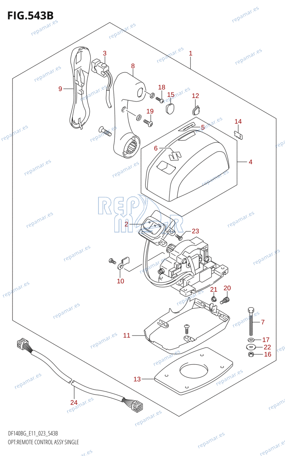 543B - OPT:REMOTE CONTROL ASSY SINGLE (022,023)