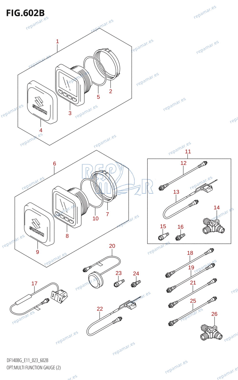 602B - OPT:MULTI FUNCTION GAUGE (2) (022,023)