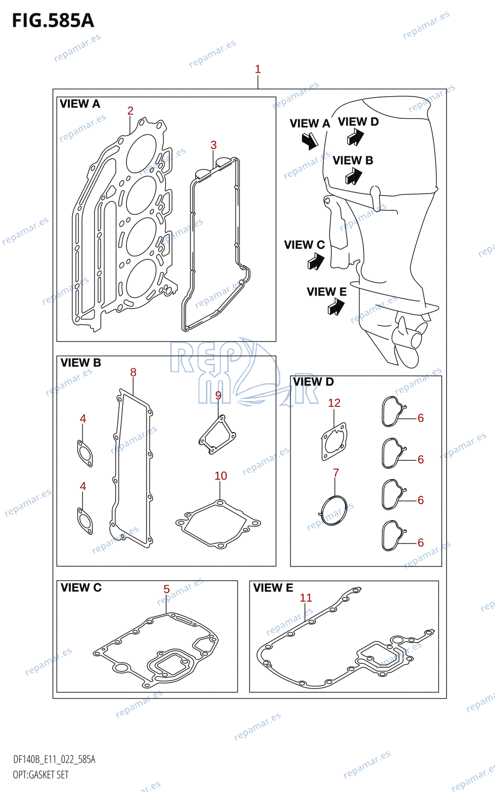 585A - OPT:GASKET SET