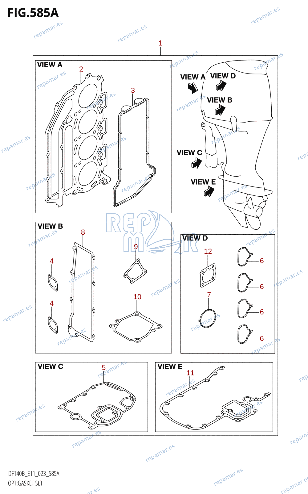 585A - OPT:GASKET SET