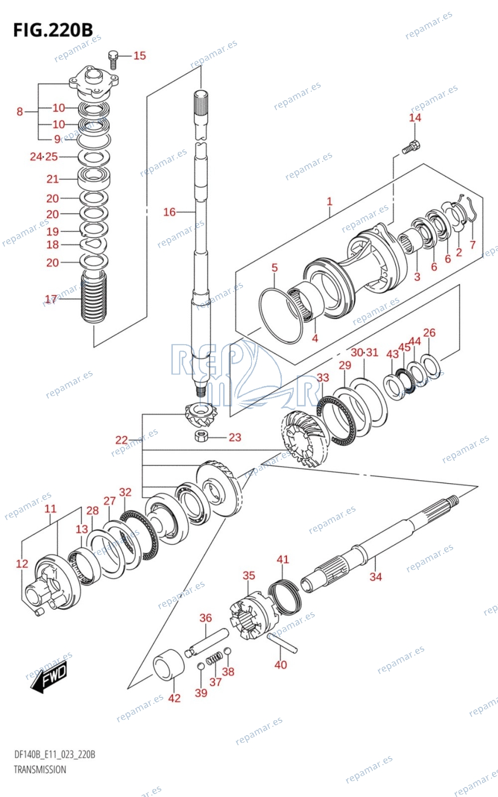 220B - TRANSMISSION (DF140BZ,DF115BZ)