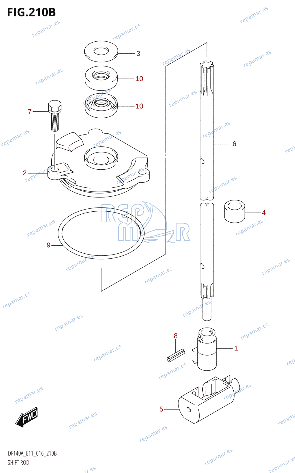 210B - SHIFT ROD (DF115AT:E11)