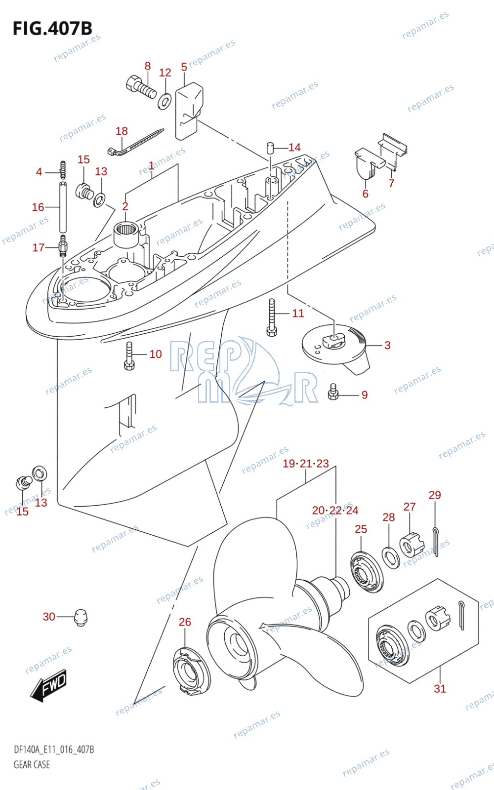 407B - GEAR CASE (DF115AT:E11)