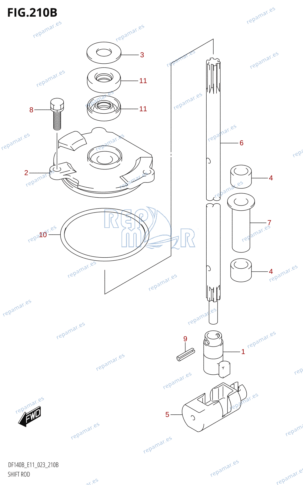 210B - SHIFT ROD (DF140BZ,DF115BZ)