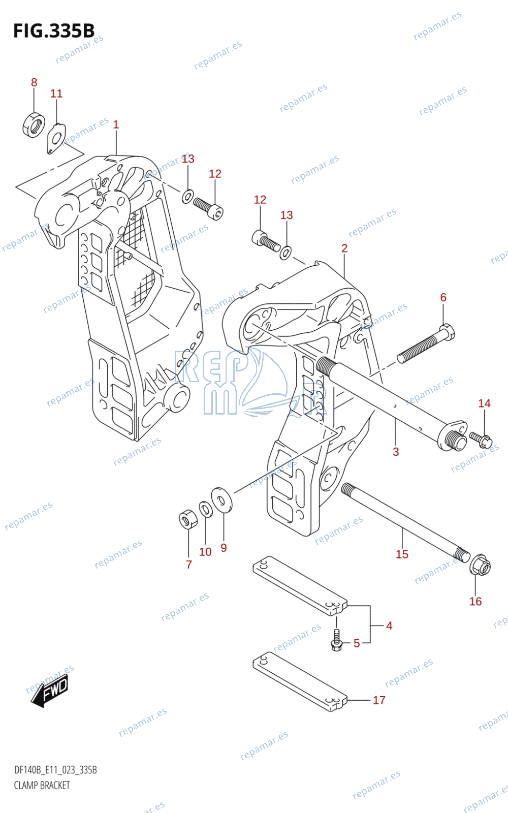 335B - CLAMP BRACKET (DF115BT,DF115BZ)