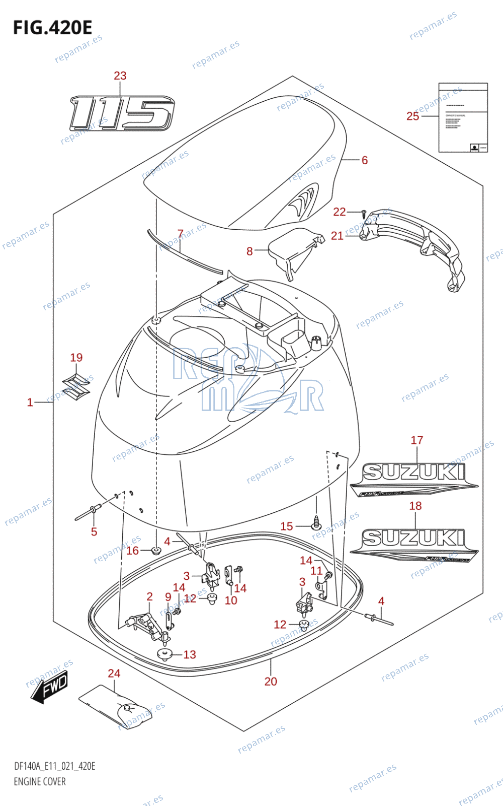 420E - ENGINE COVER ((DF115AT,DF115AZ):021)