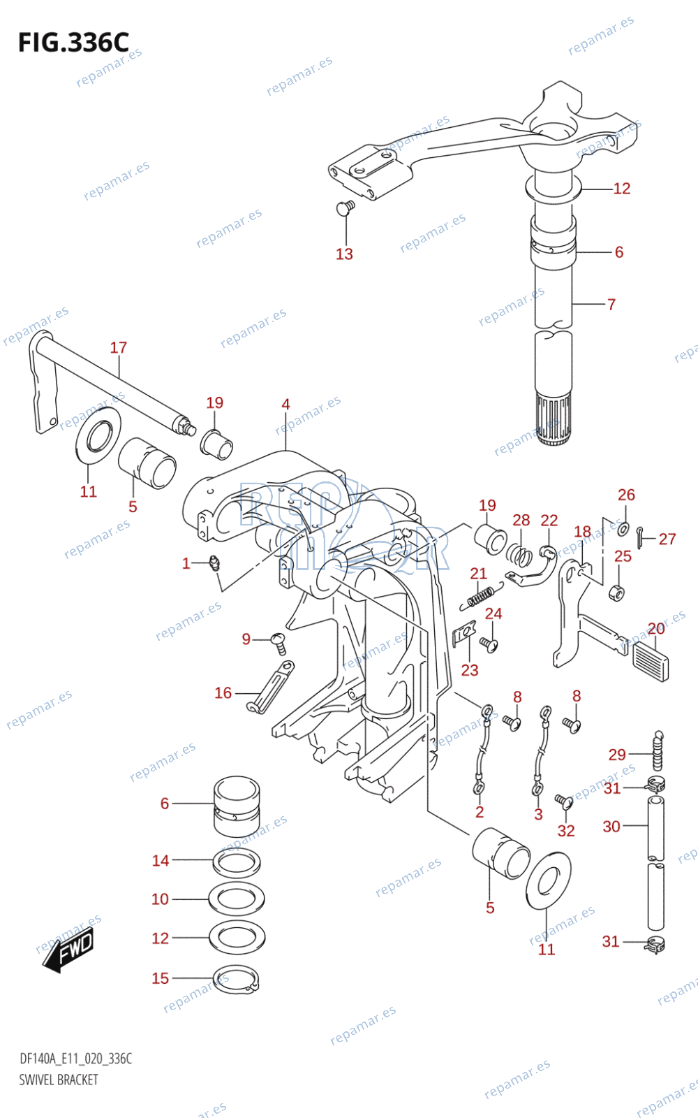 336C - SWIVEL BRACKET (DF115AT,DF115AZ)