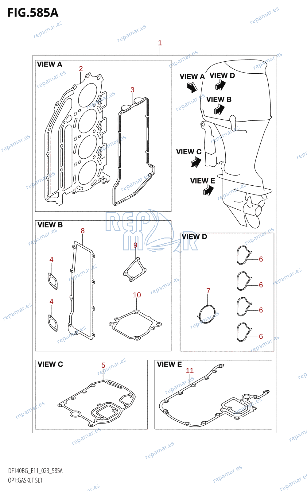 585A - OPT:GASKET SET