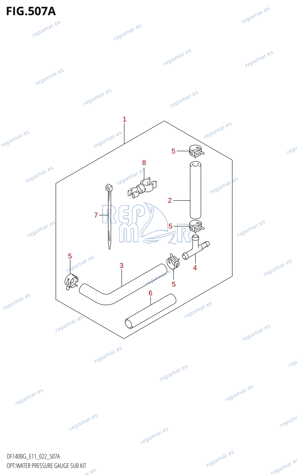 507A - OPT:WATER PRESSURE GAUGE SUB KIT (DF115BG,DF115BZG)