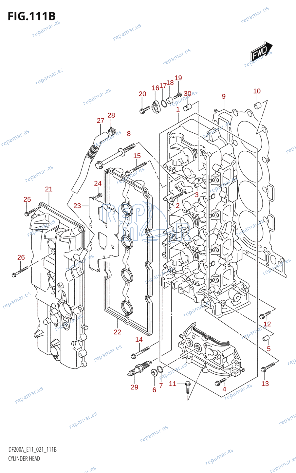 111B - CYLINDER HEAD (DF150AT,DF150AZ)