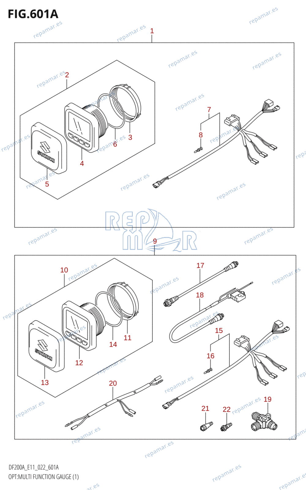 601A - OPT:MULTI FUNCTION GAUGE (1) (020,021)