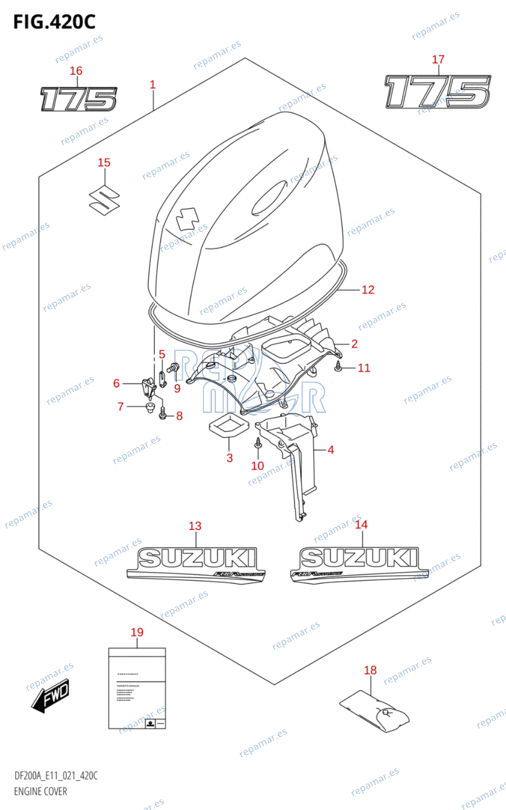 420C - ENGINE COVER ((DF175AT,DF175AZ):020)