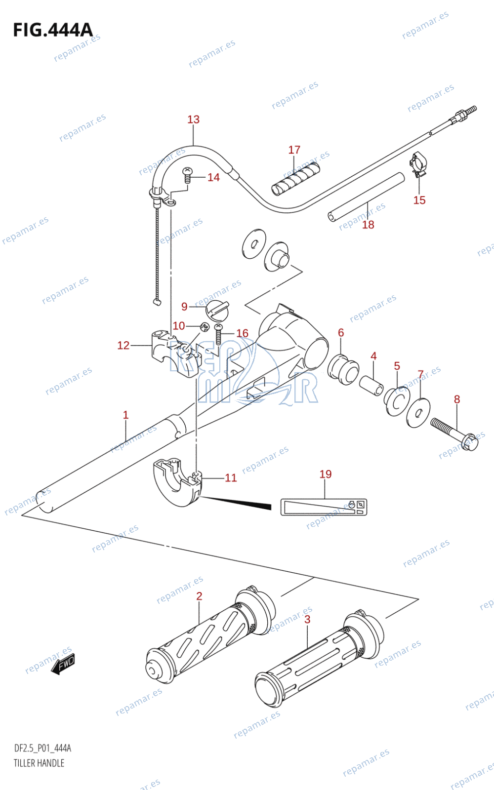 444A - TILLER HANDLE