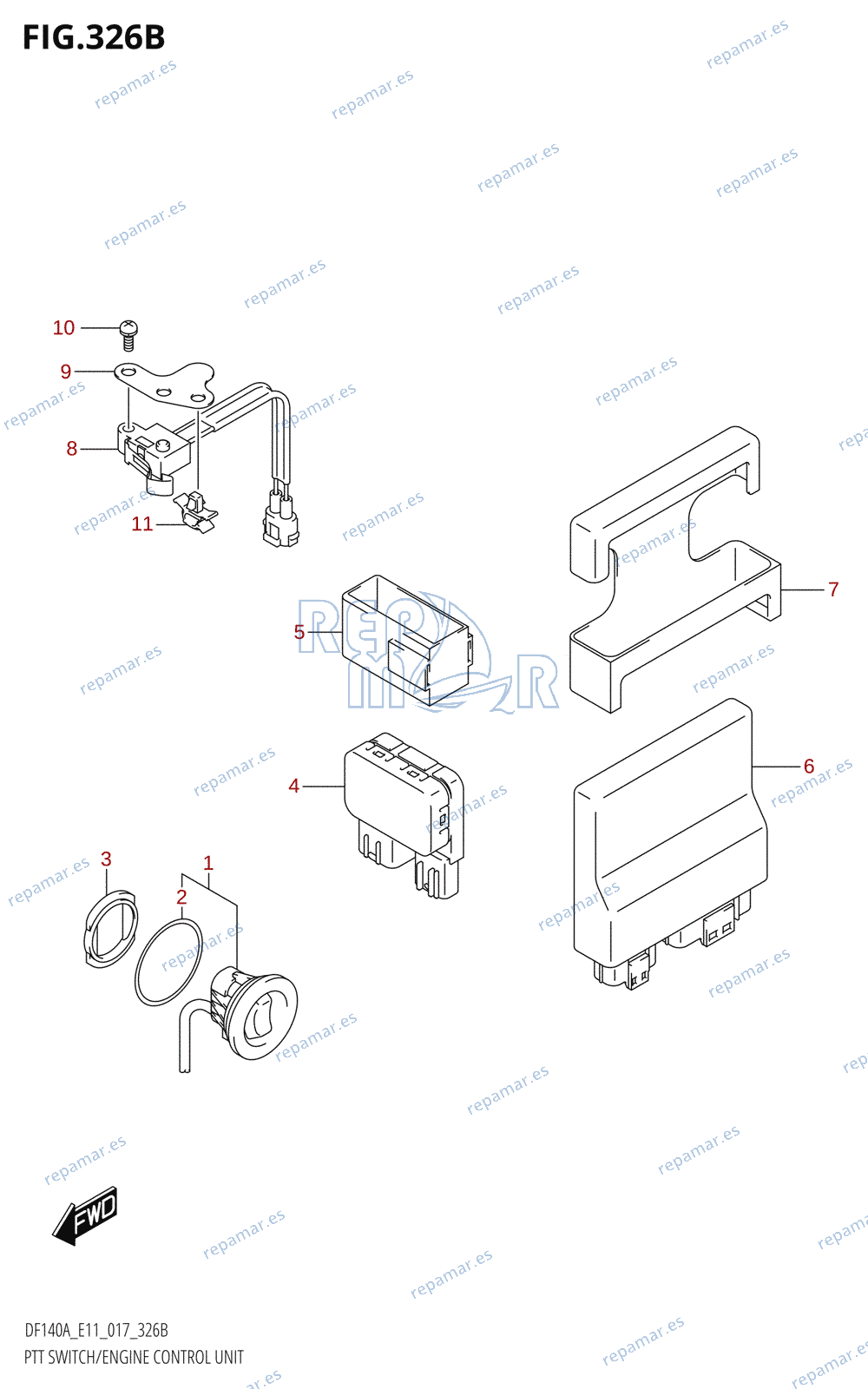 326B - PTT SWITCH /​ ENGINE CONTROL UNIT (DF115AT:E11)