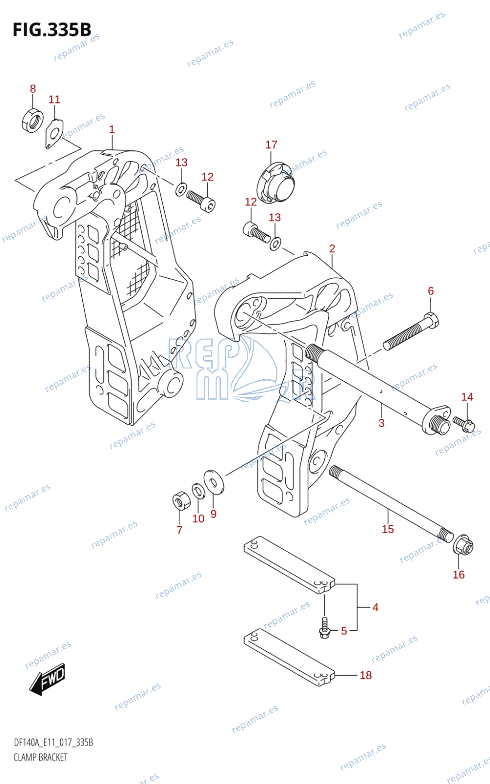 335B - CLAMP BRACKET (DF115AT:E11)