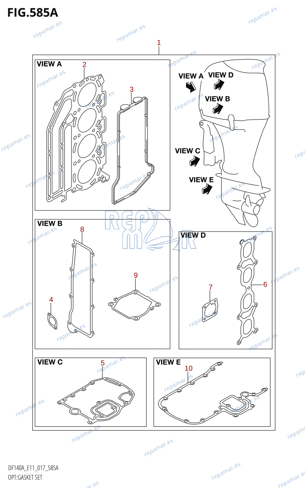 585A - OPT:GASKET SET