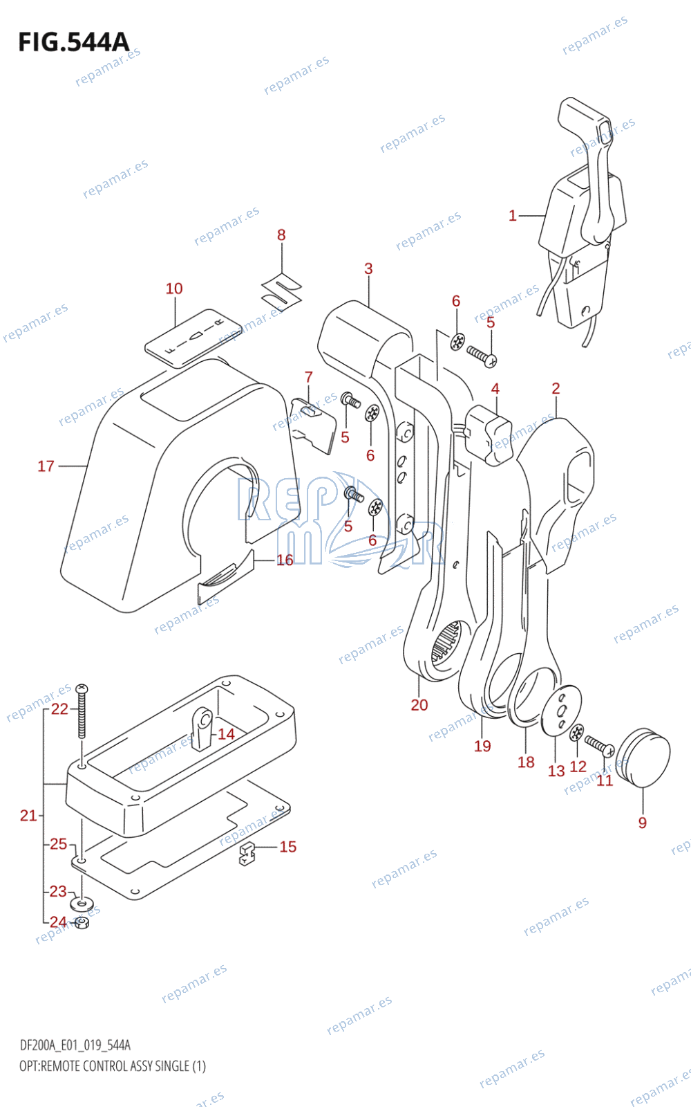 544A - OPT:REMOTE CONTROL ASSY SINGLE (1)