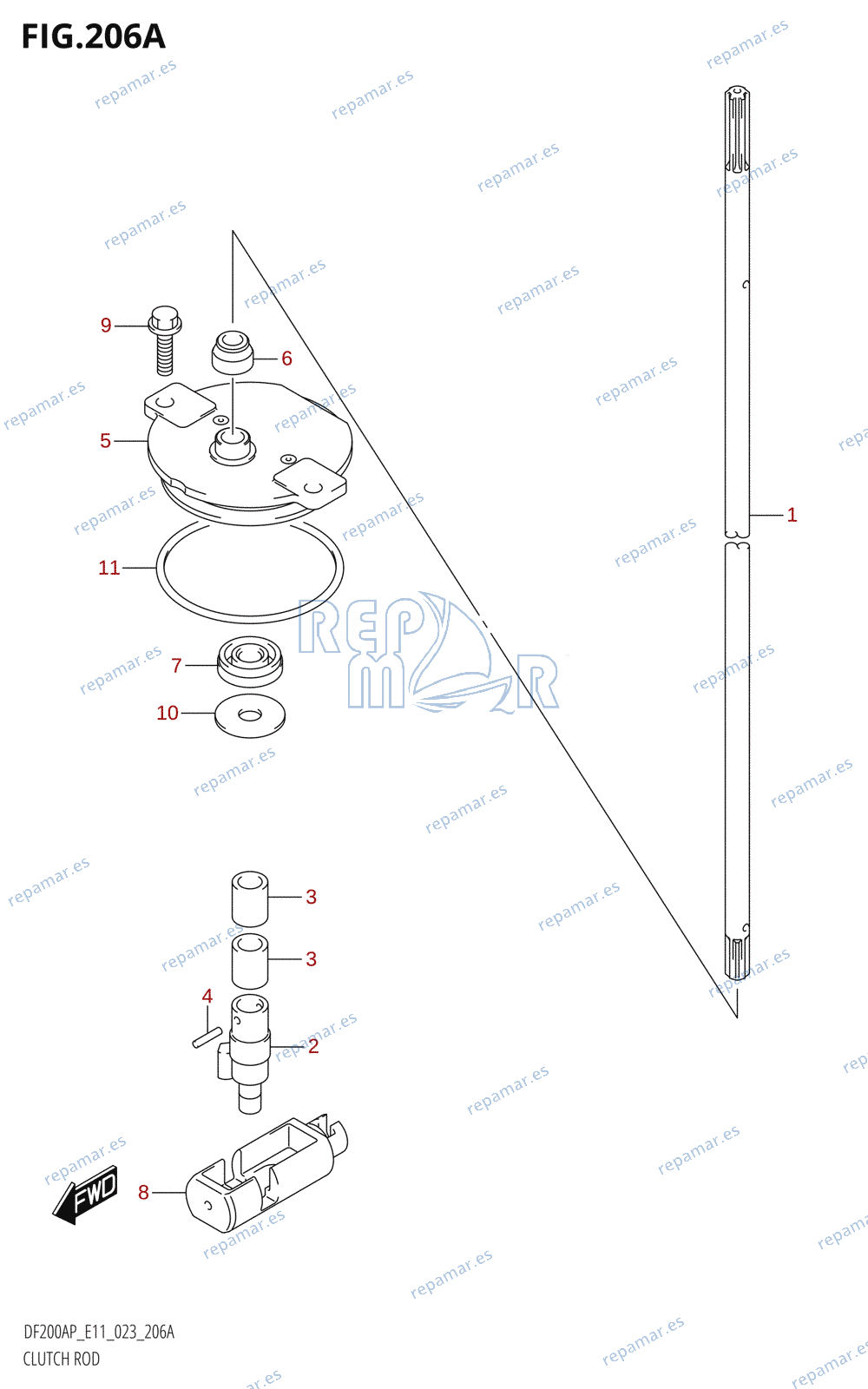 206A - CLUTCH ROD