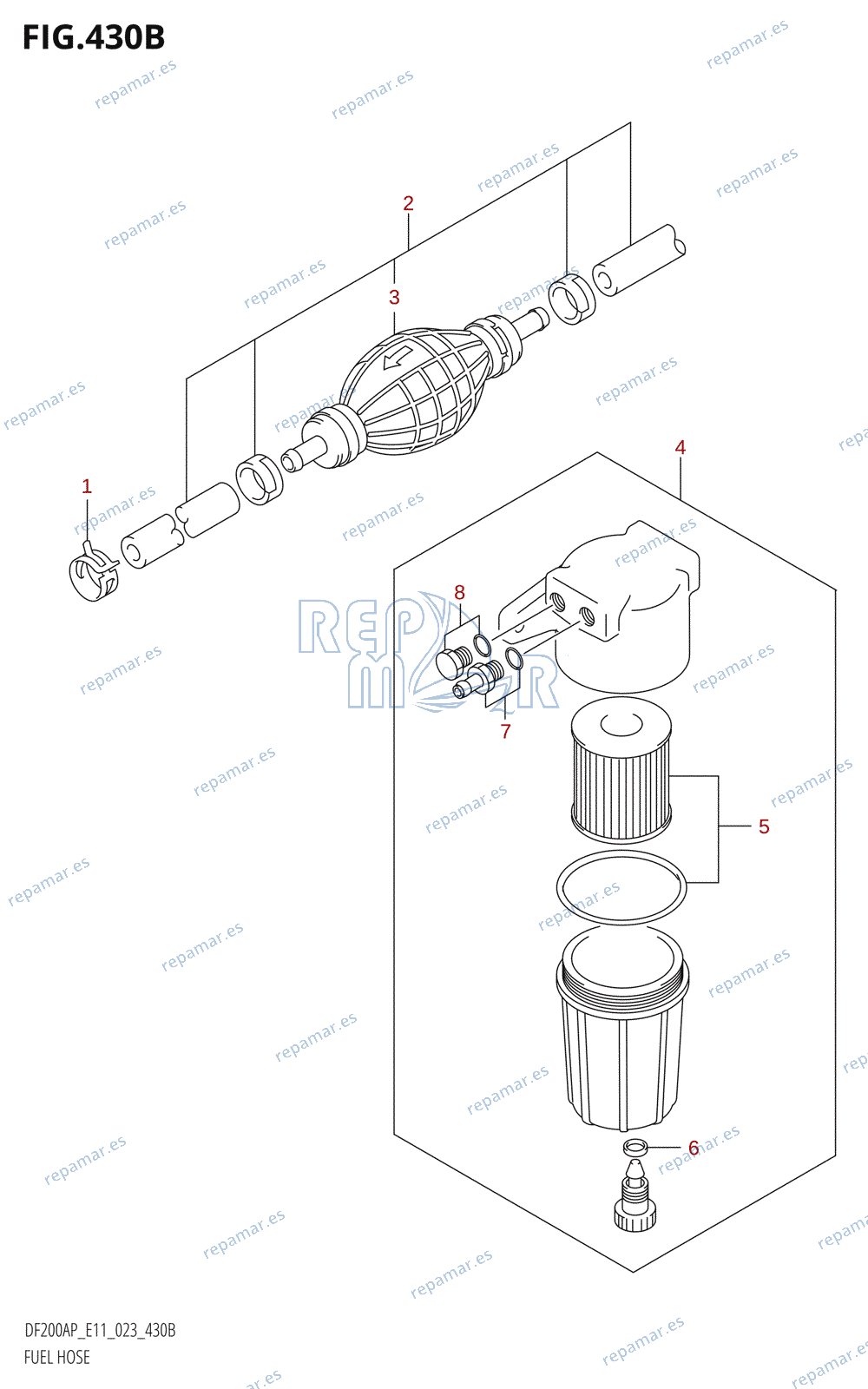 430B - FUEL HOSE (023:(E11,E40))