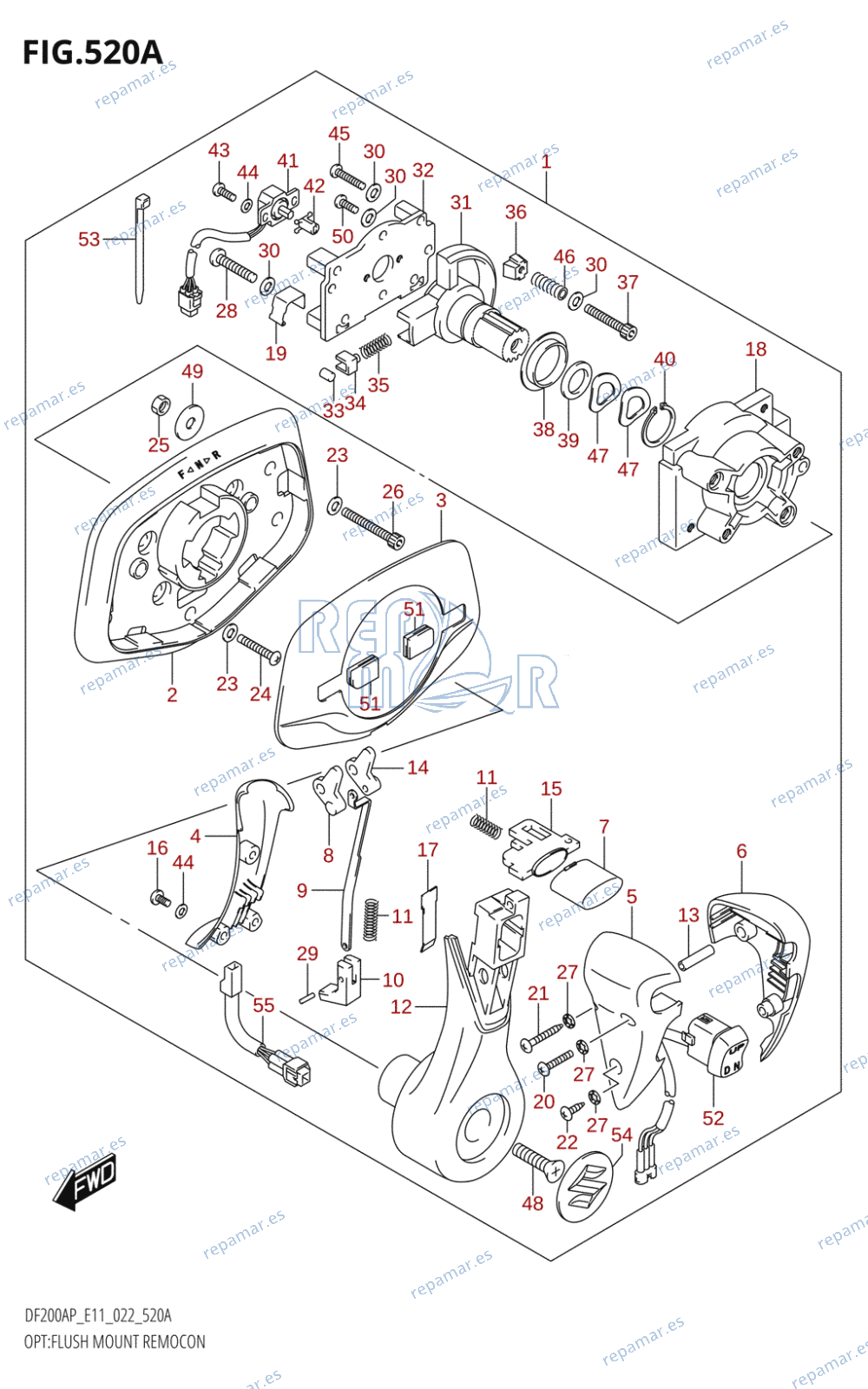 520A - OPT:FLUSH MOUNT REMOCON (020,021)