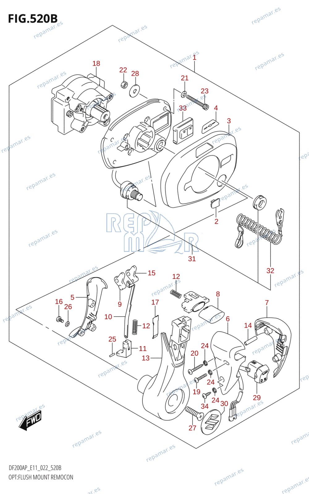 520B - OPT:FLUSH MOUNT REMOCON (022)