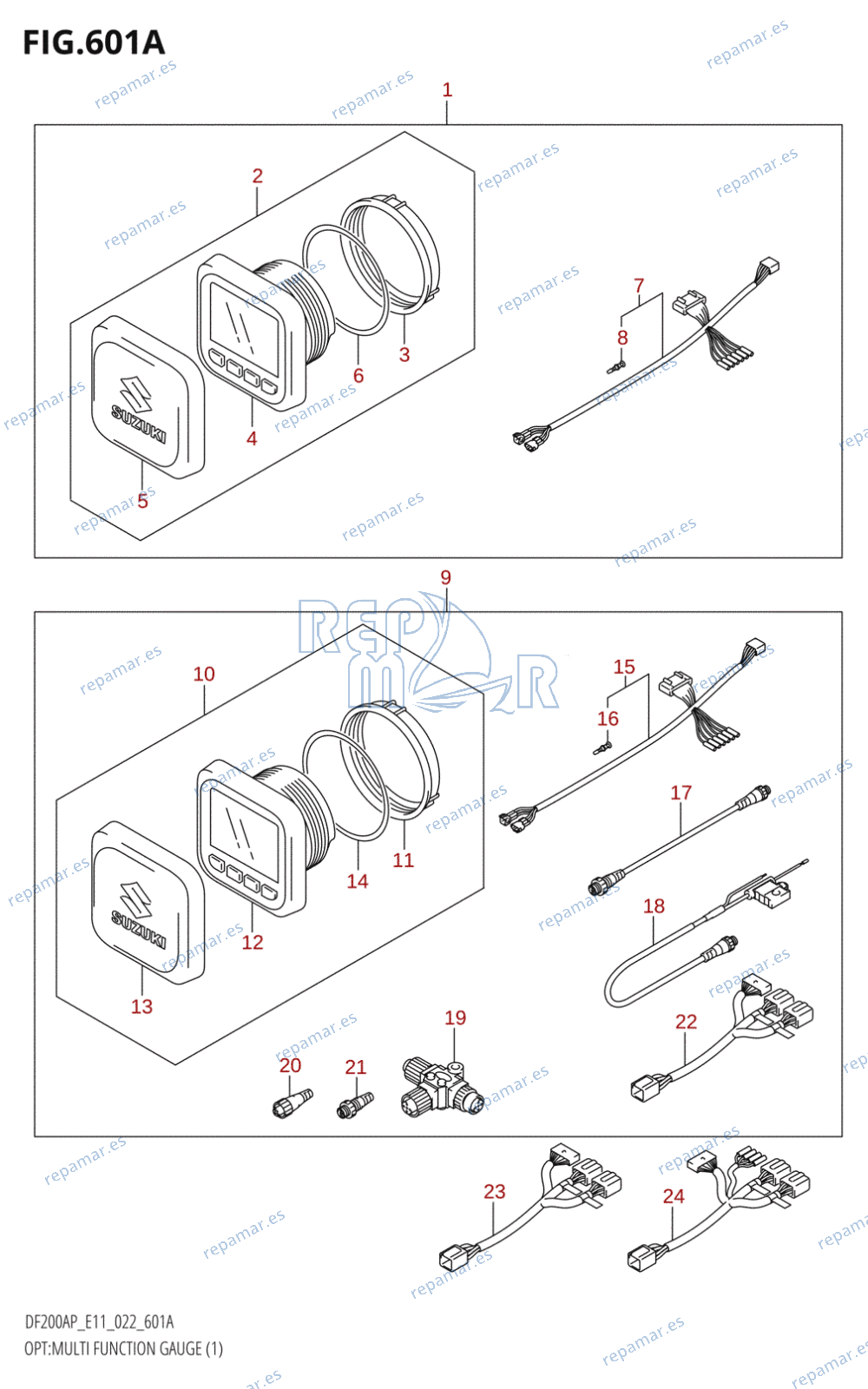 601A - OPT:MULTI FUNCTION GAUGE (1) (020,021)