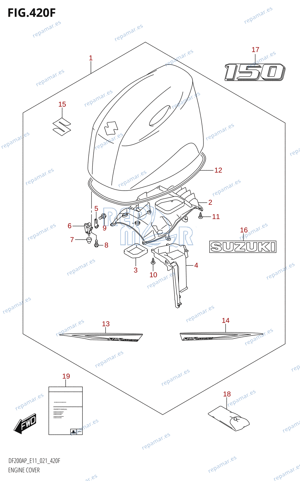 420F - ENGINE COVER (DF150AP:021)