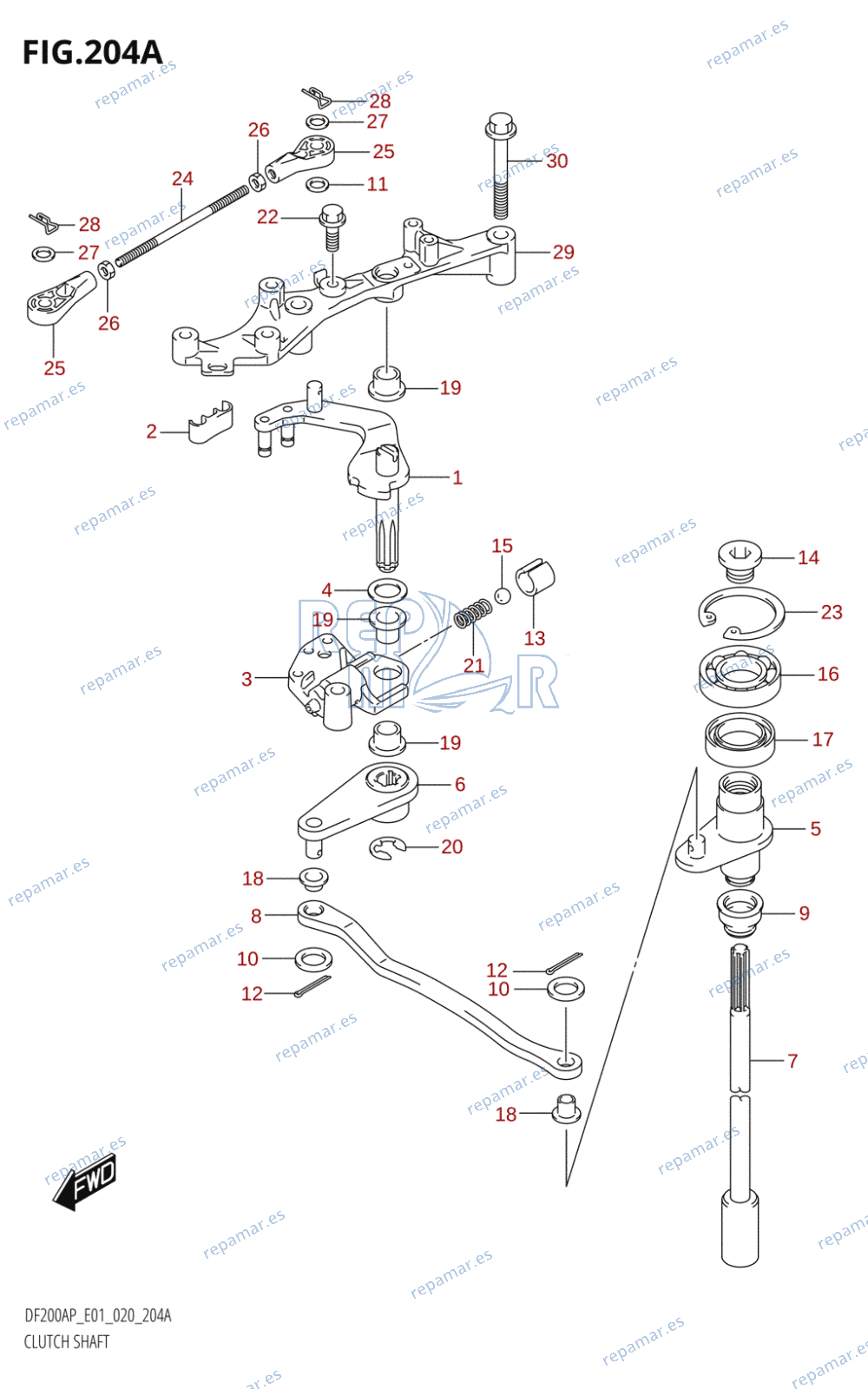 204A - CLUTCH SHAFT (DF150AP,DF175AP)