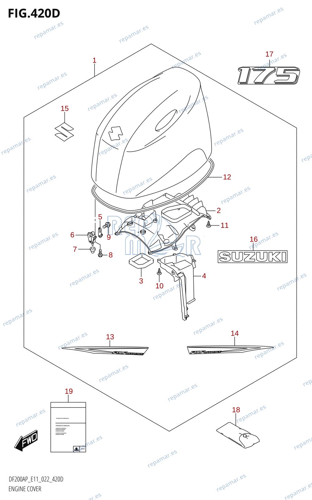 420D - ENGINE COVER (DF175AP:(021,022))