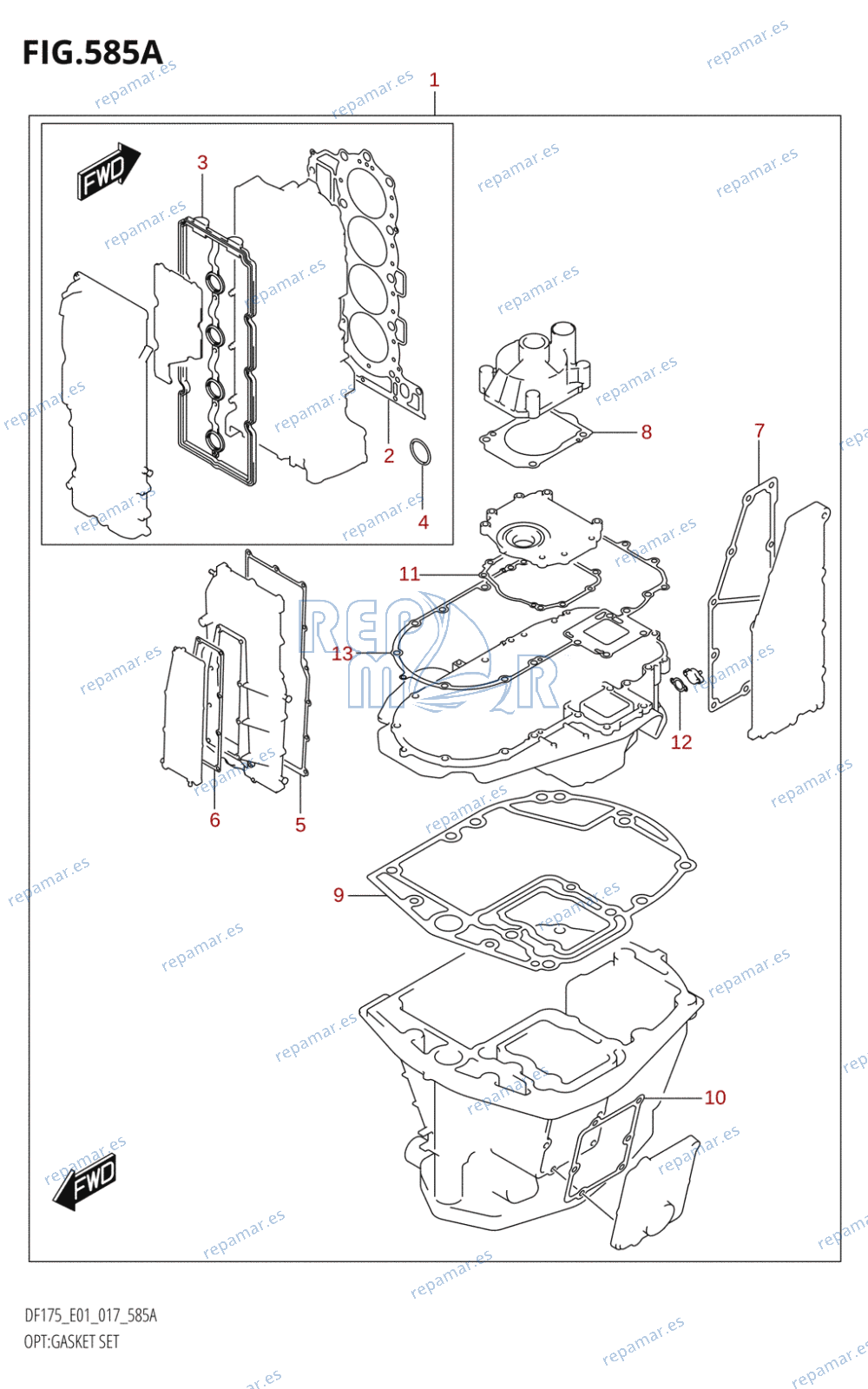 585A - OPT:GASKET SET