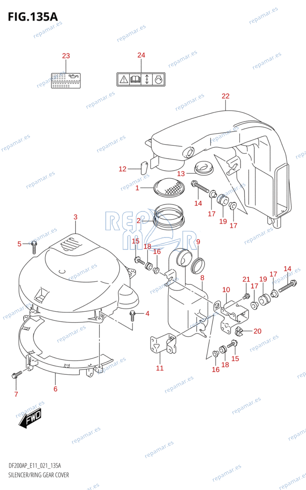 135A - SILENCER /​ RING GEAR COVER