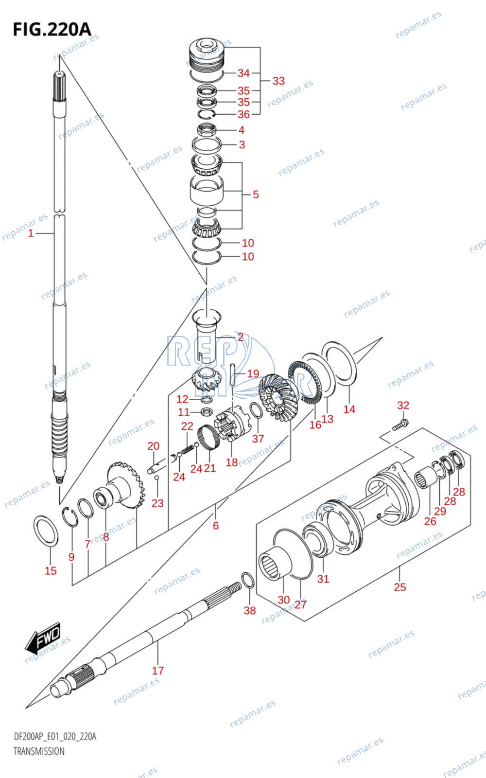 220A - TRANSMISSION (DF150AP,DF175AP)