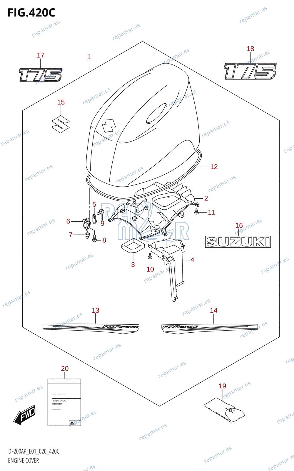 420C - ENGINE COVER (DF175AP:E01)