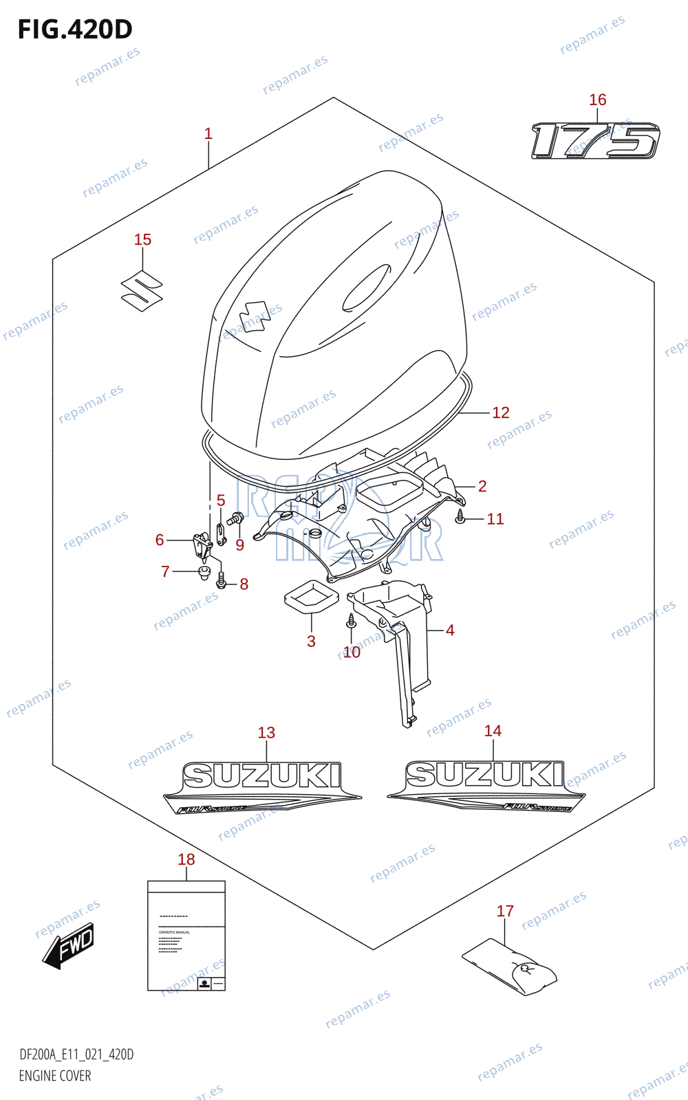 420D - ENGINE COVER ((DF175AT,DF175AZ):021)