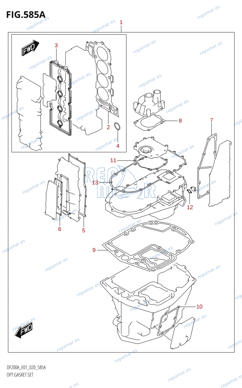 585A - OPT:GASKET SET