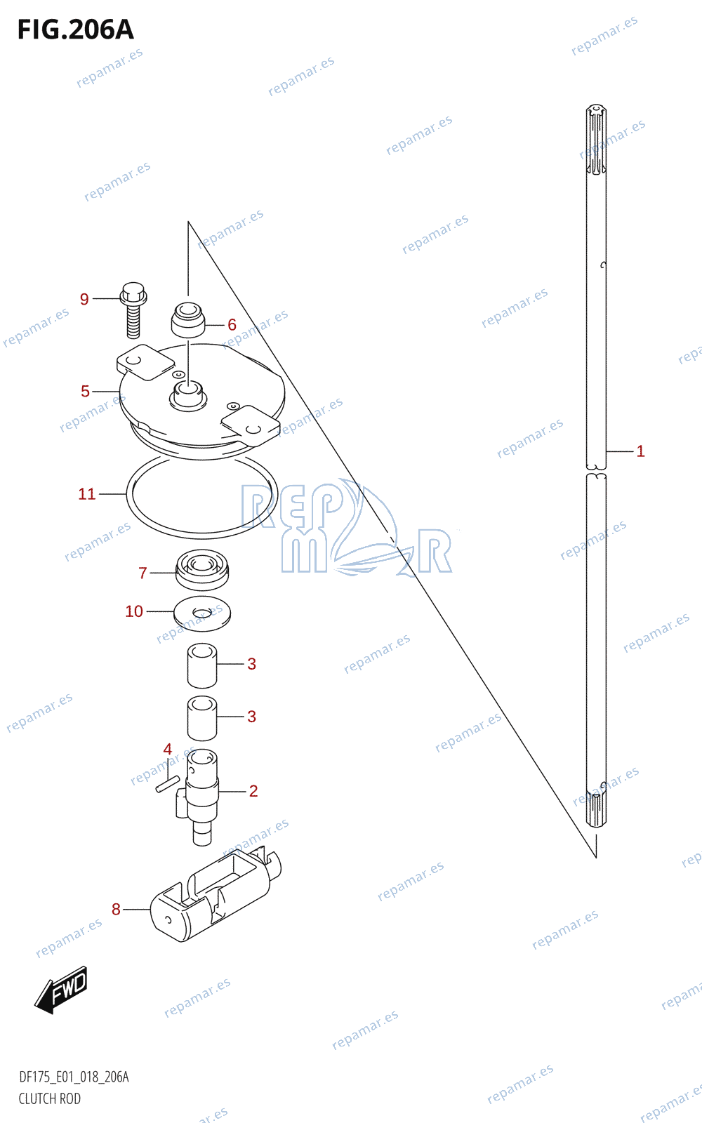 206A - CLUTCH ROD