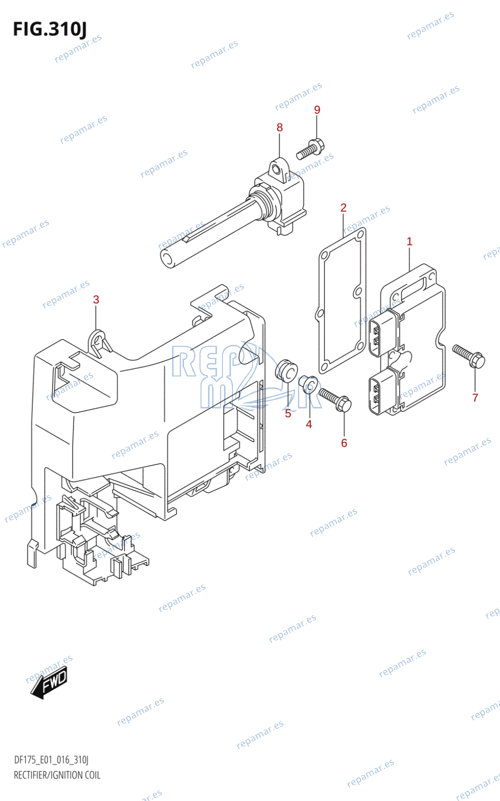 310J - RECTIFIER /​ IGNITION COIL (DF175T:E01)