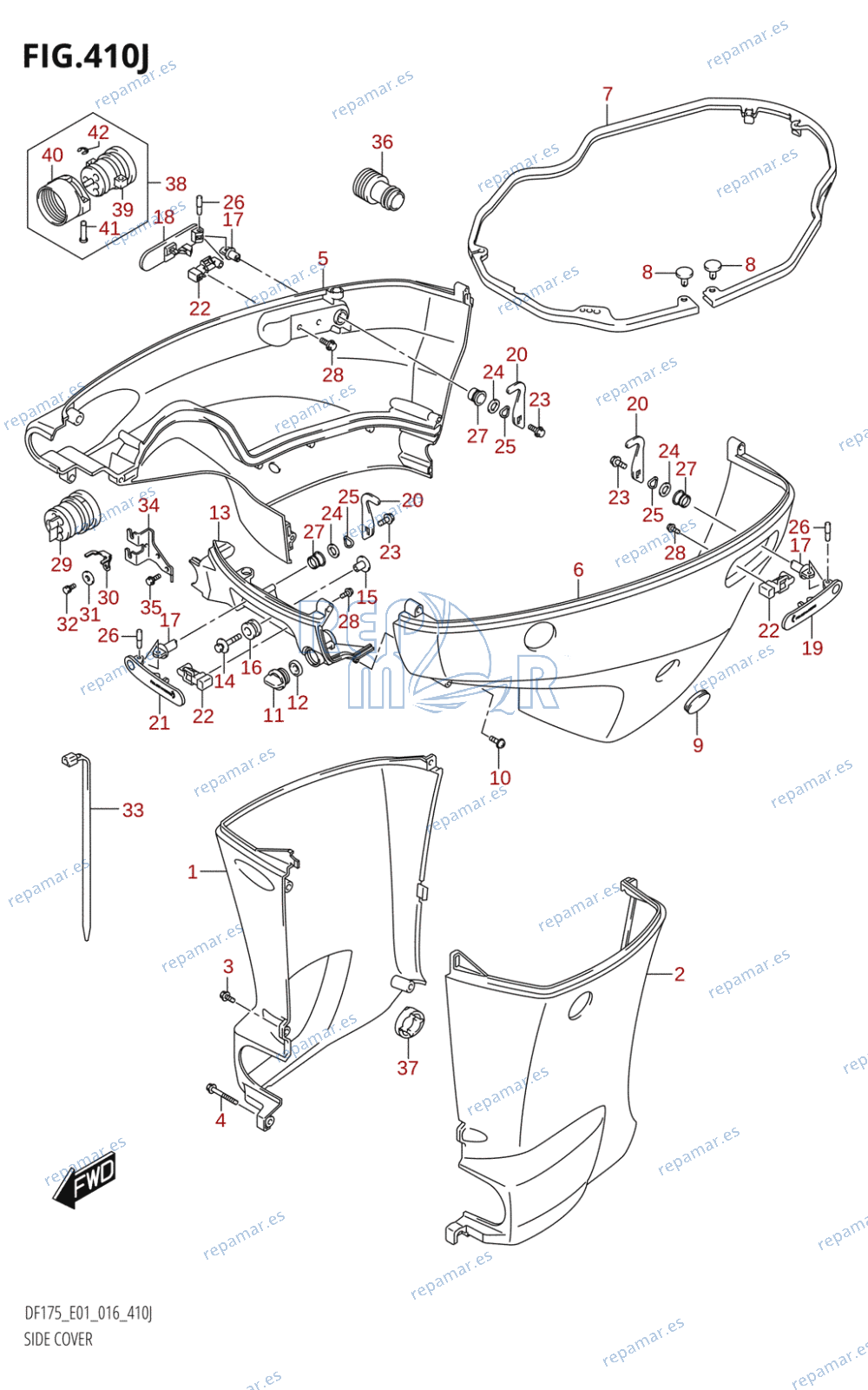 410J - SIDE COVER (DF175T:E01)