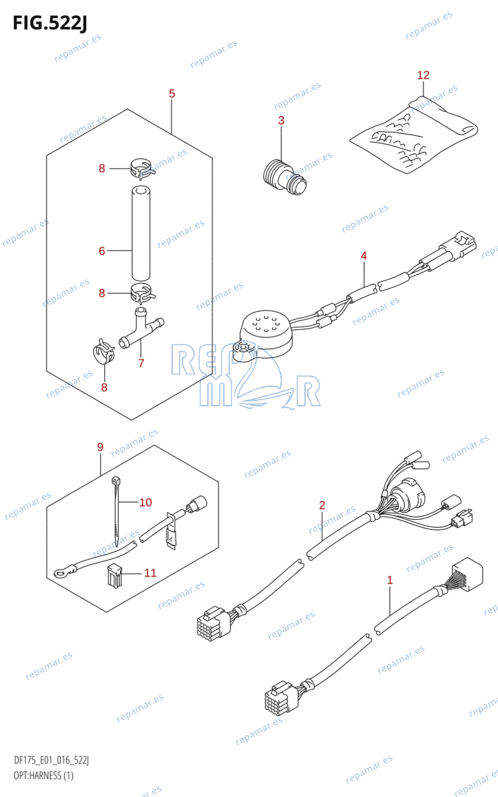 522J - OPT:HARNESS (1) (DF175T:E01)