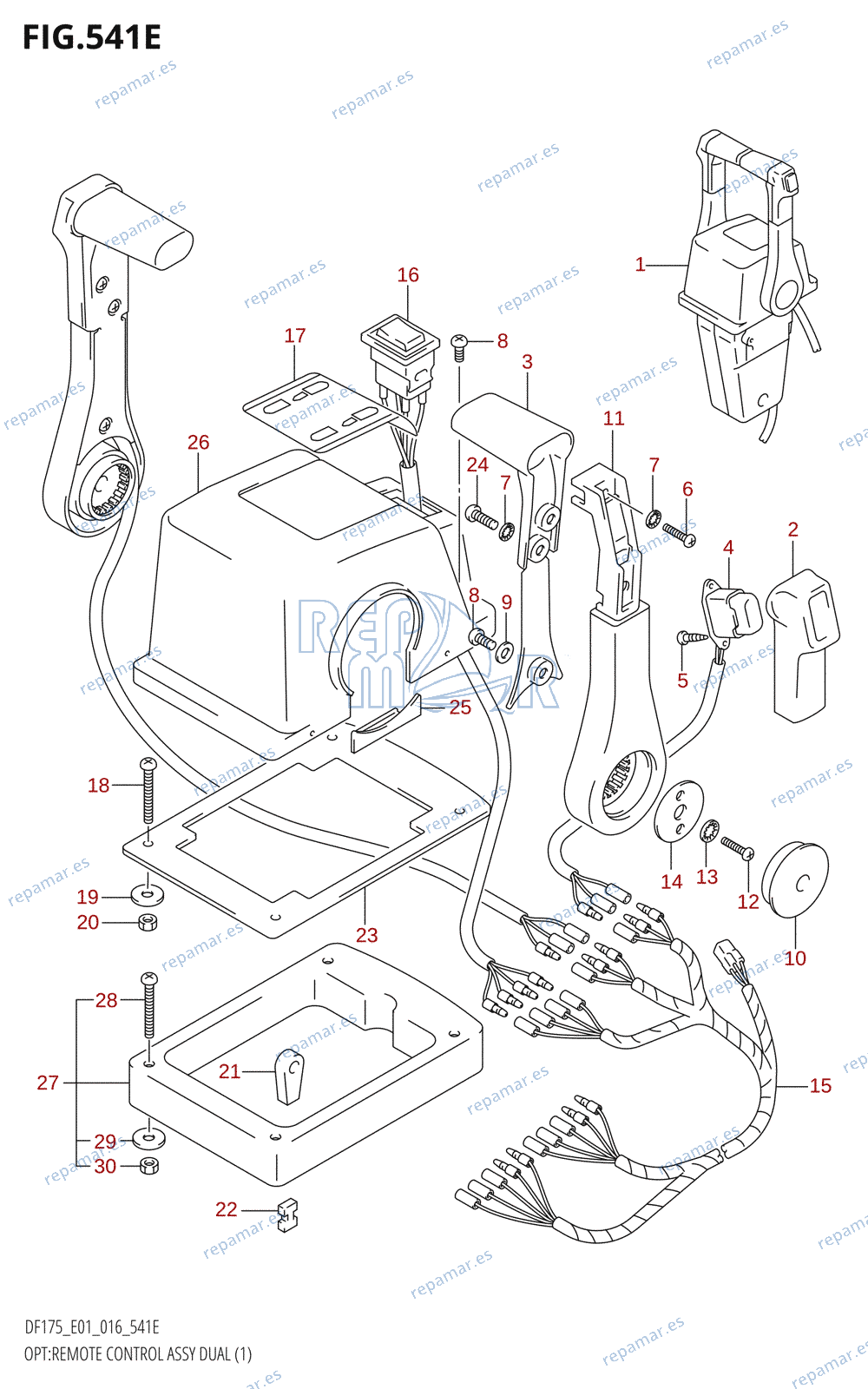 541E - OPT:REMOTE CONTROL ASSY DUAL (1) (DF175T:E01)