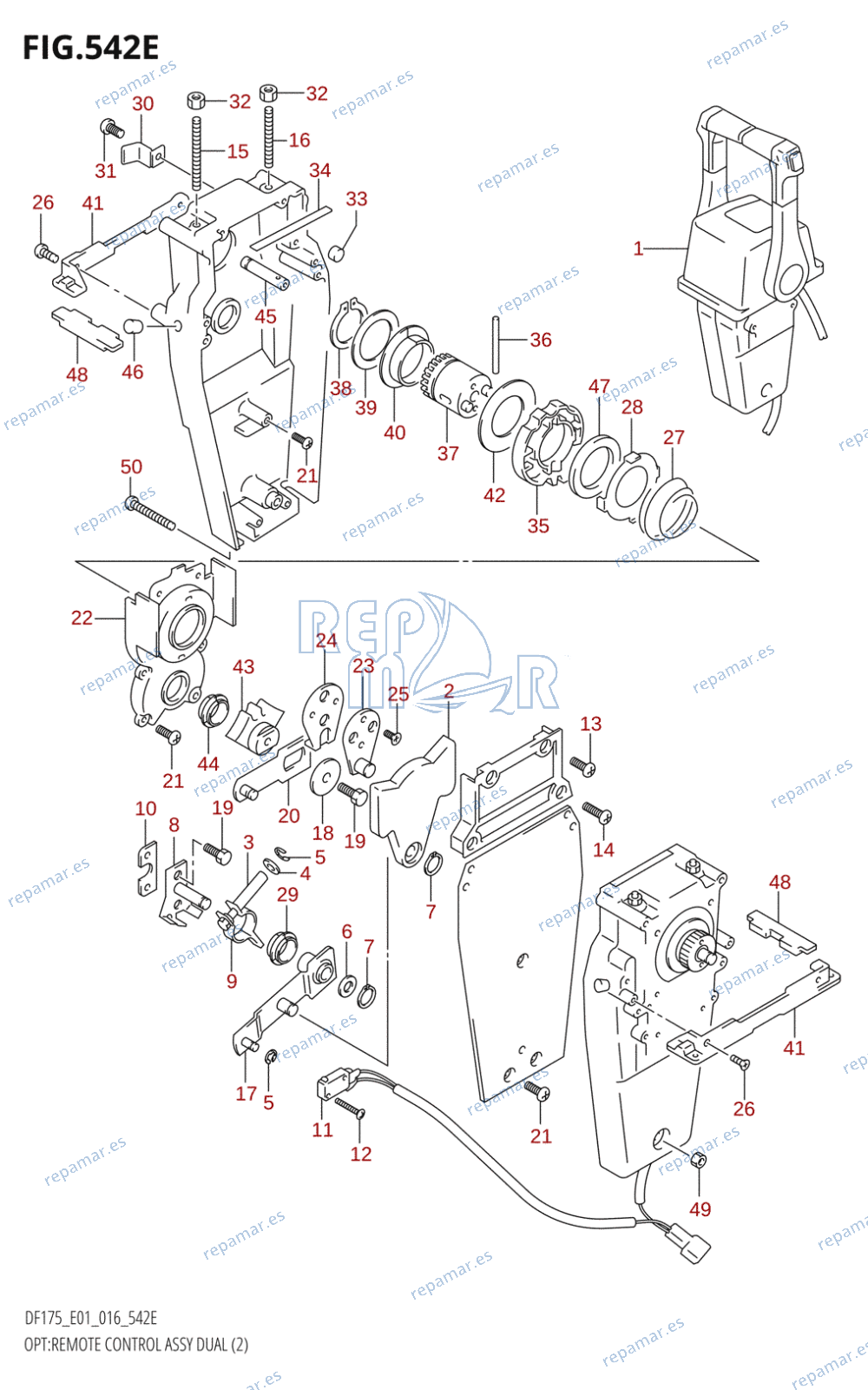 542E - OPT:REMOTE CONTROL ASSY DUAL (2) (DF175T:E01)