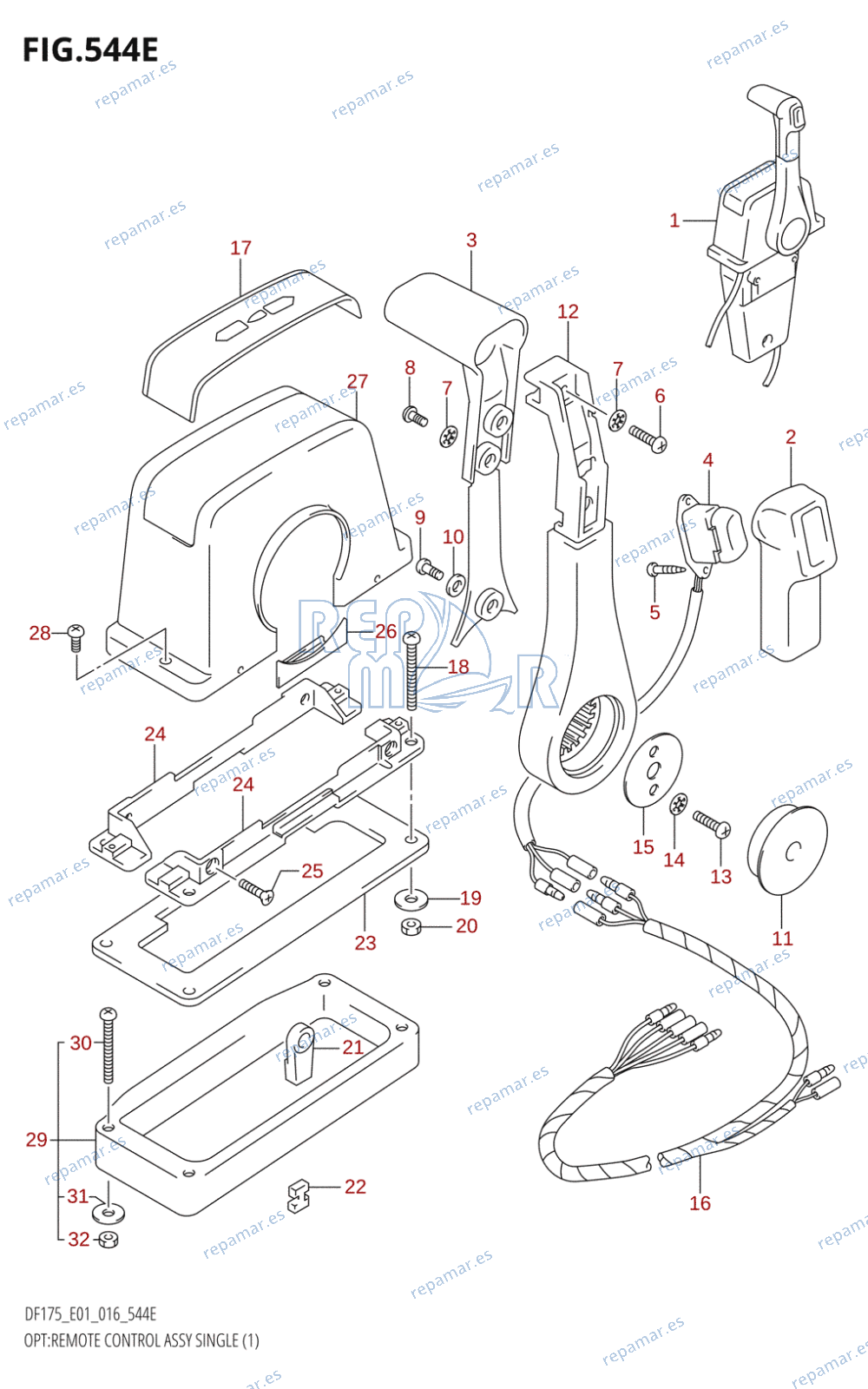 544E - OPT:REMOTE CONTROL ASSY SINGLE (1) (DF175T:E01)