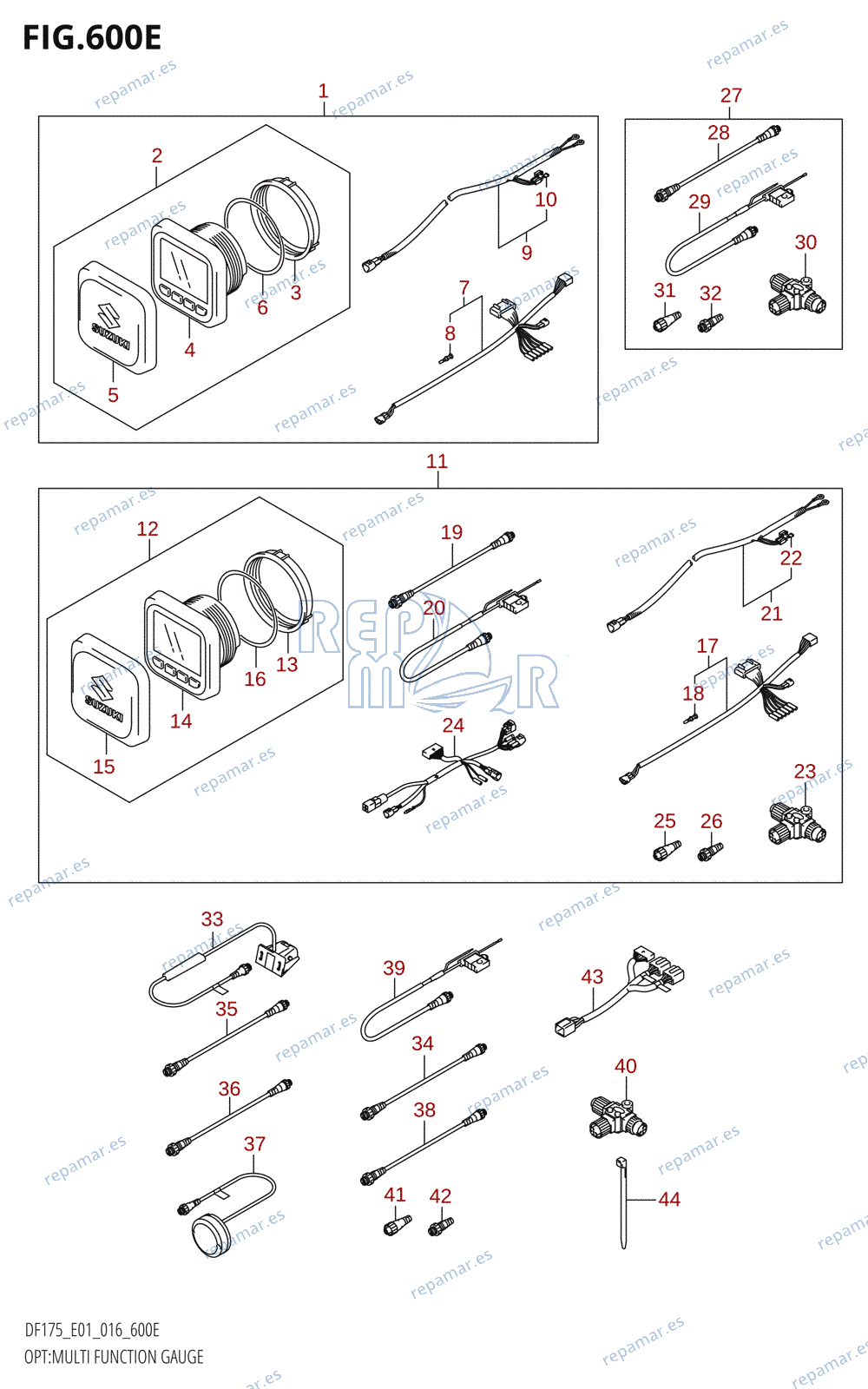 600E - OPT:MULTI FUNCTION GAUGE (DF175T:E01)