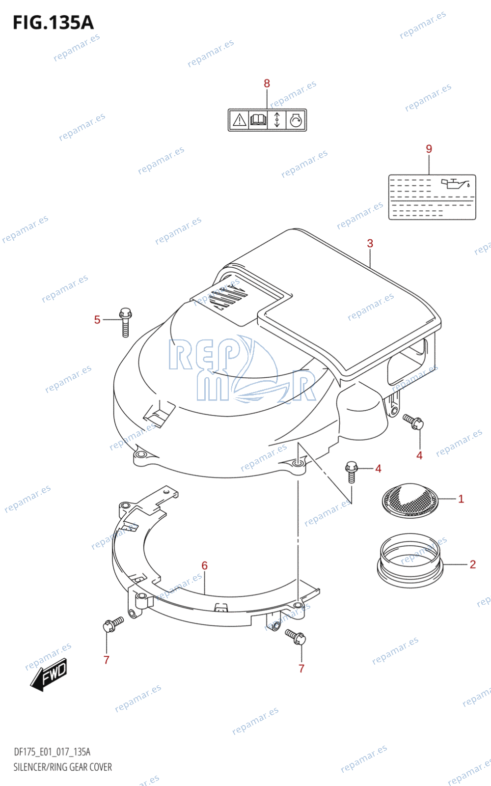 135A - SILENCER /​ RING GEAR COVER