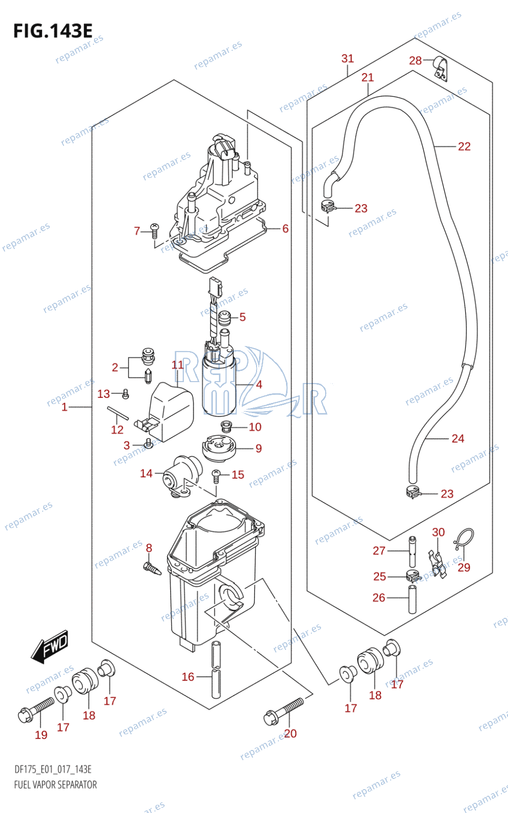 143E - FUEL VAPOR SEPARATOR (DF175T:E01)