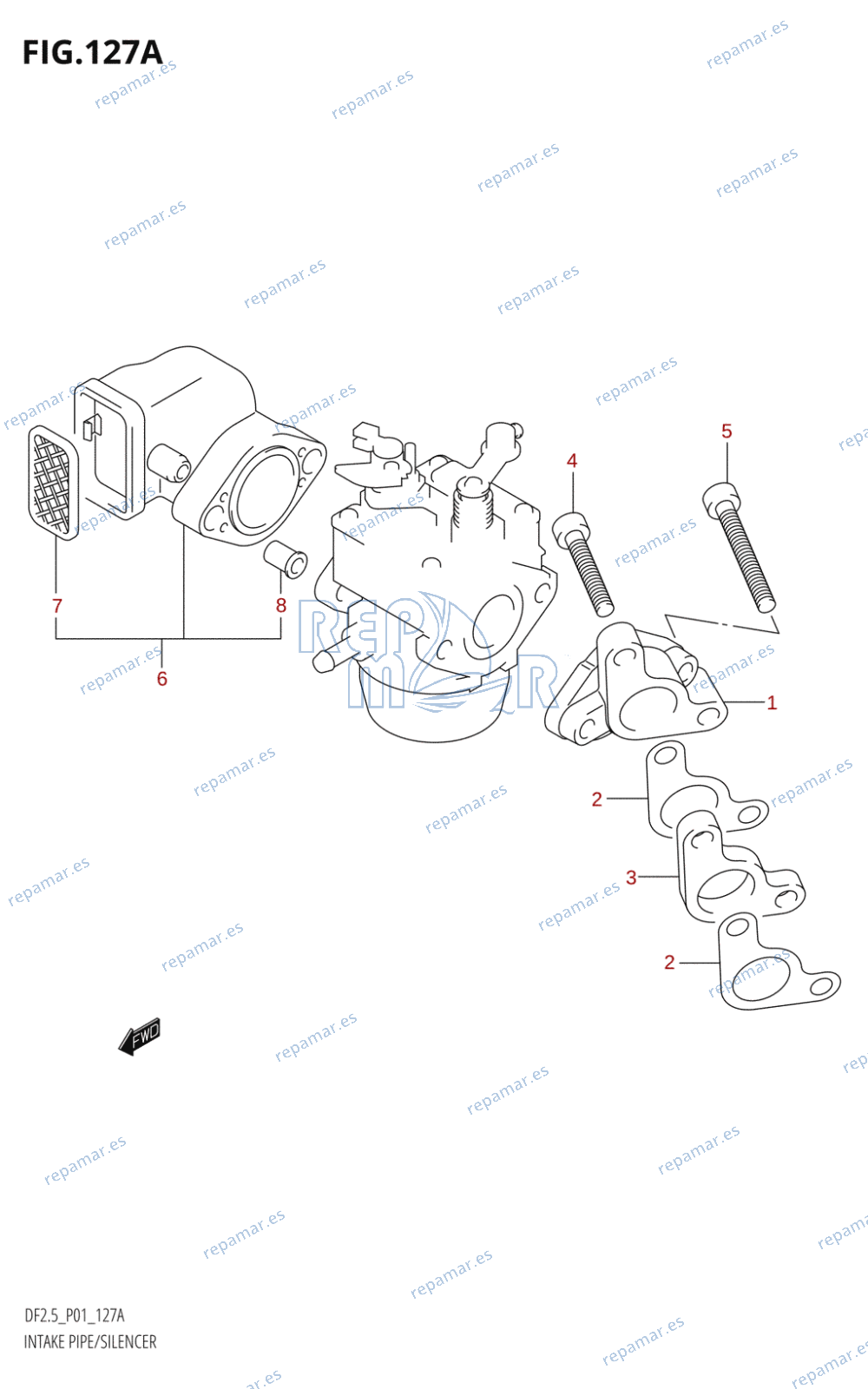 127A - INTAKE PIPE /​ SILENCER